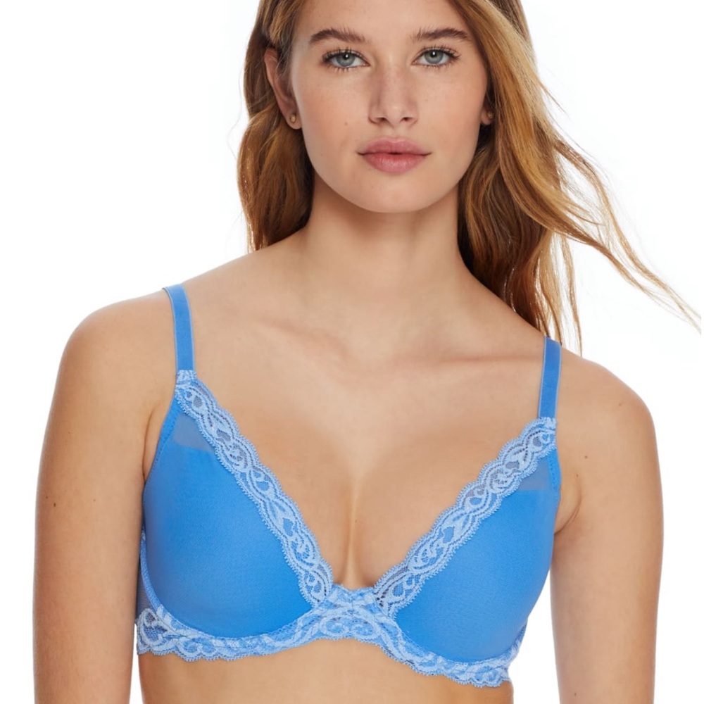 Natori Feathers Lace Bra Pool Blue